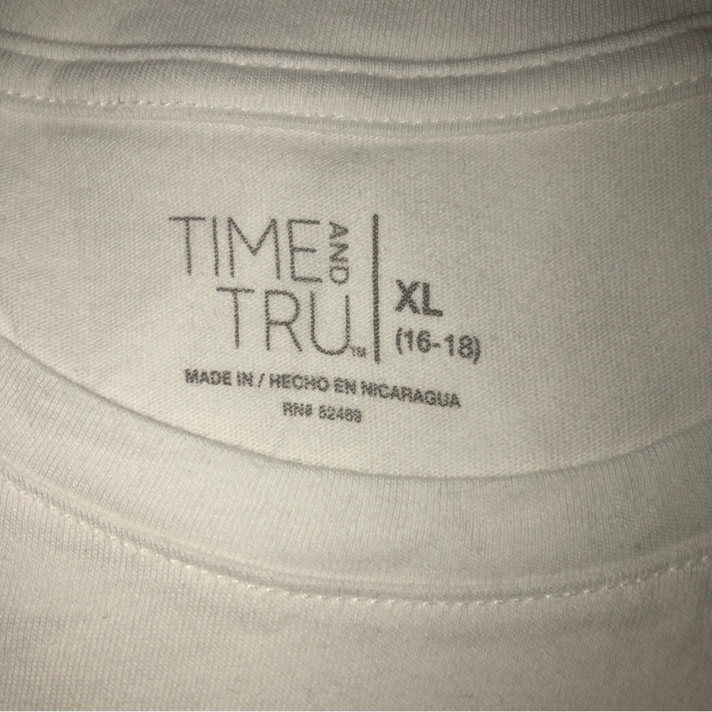 TIME and TRU Womens Long Sleeved Crew Neck T-Shirt White Size XL 14-16 New - Picture 6 of 8